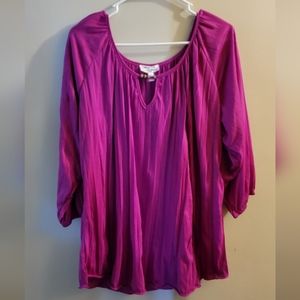 Allison Brittney purple blouse with beads 2X